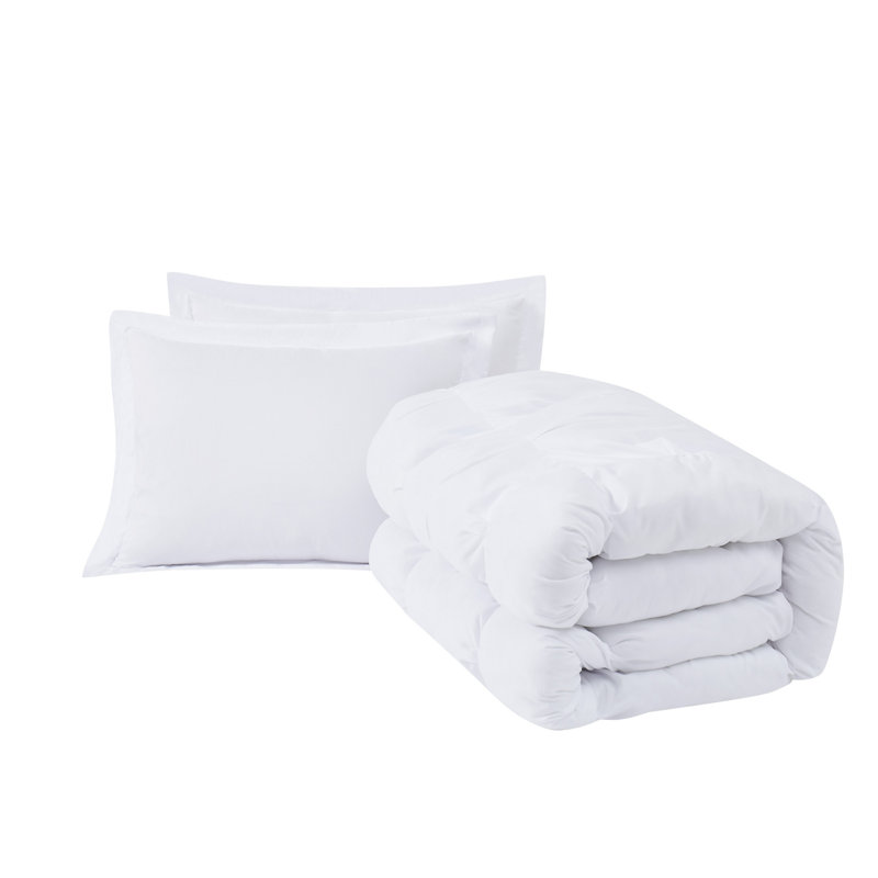 Truly Soft Oversized Puffer Comforter Set, White, King Comforter + 2 King Pillow Shams