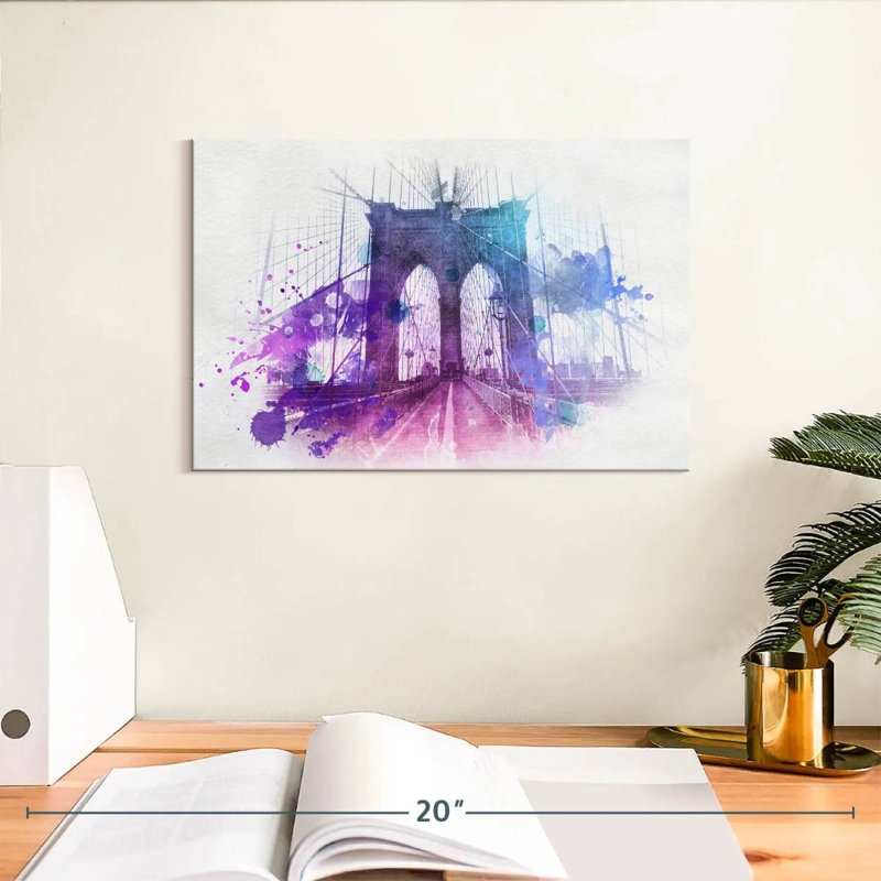 Lilie Abstract Brooklyn Bridge, 8" H x 12" W
