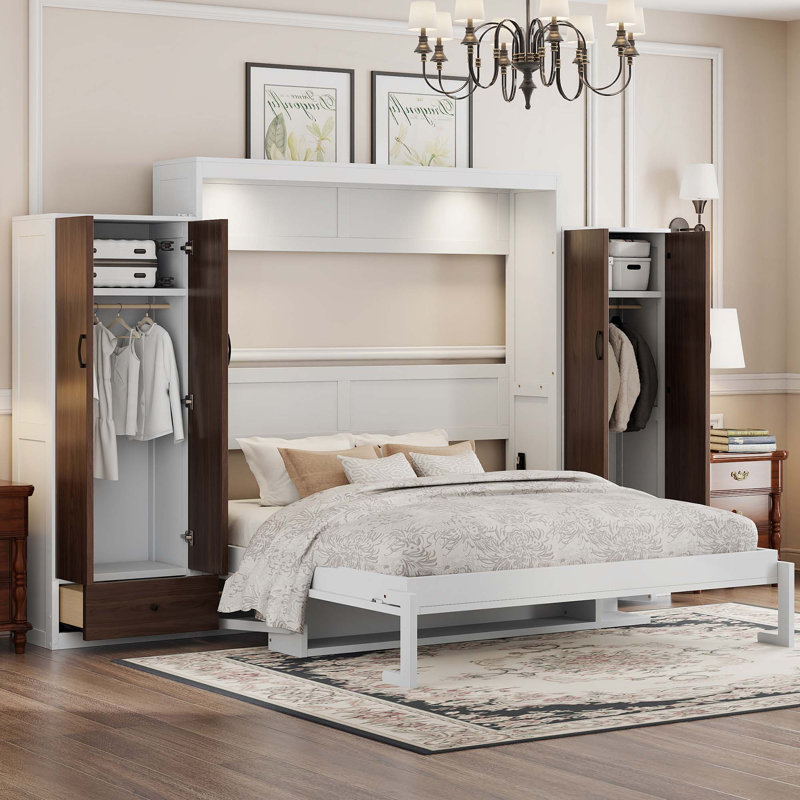 Lit escamotable Murphy avec placard, tiroirs et table