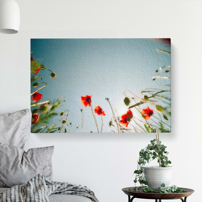 Poppy Flower View - Wrapped Canvas, 35cm H x 50cm W x 3cm D