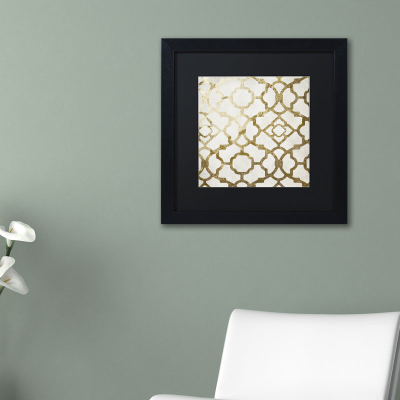 « marocain gold ii » par encadré, impression Jadaya, H 16 po x l 16 po x P 0,5 po, Noir, Cadre argenté
