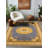 Notton Yellow Gray Oriental Machine Printed Cotton Polyester Area Rug-1653302448