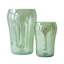 Vases décoratifs en verre vert S / 2