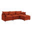 Canapé modulaire de 105 po en chenille orange foncé de 105 po avec repose-pieds et canapé en L pour salon