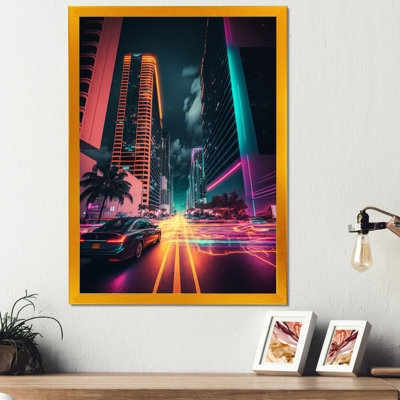 " Futuristic Miami Neon Art V "