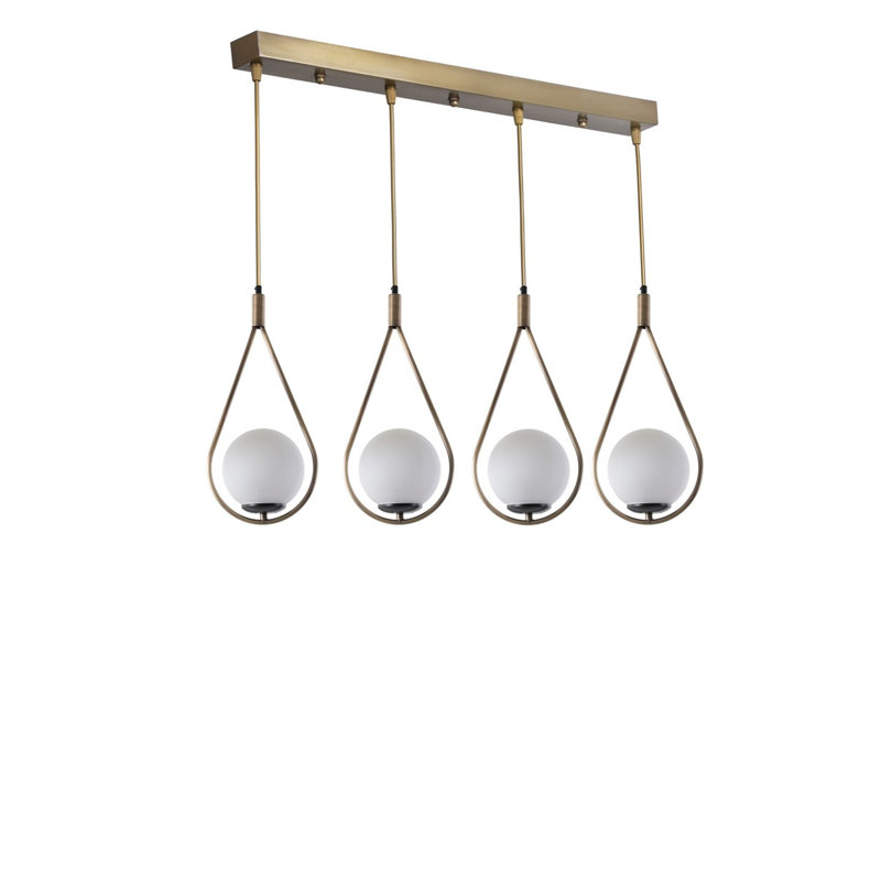 Baret 4 - Light Kitchen Island Pendant, White, Gold