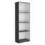 Ensemble de bibliothèque 3 pièces Bartow, 74 po de large avec 14 tablettes, ensemble de salon gris mat - blanc