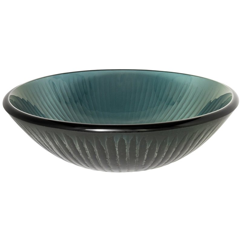 Lavabo de salle de bain vasque circulaire gris en verre