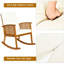 Chaise berçante d'extérieur en bois massif avec coussins
