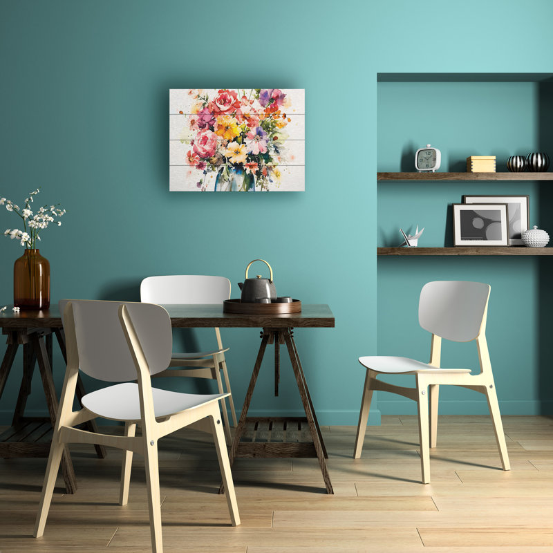 Incado Vibrant Bouquet Wood Slat Art, H 12 po x l 16 po