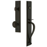 Carré Handleset with Single Cylinder Deadbolt and Circulaire Door Knob and Rosette