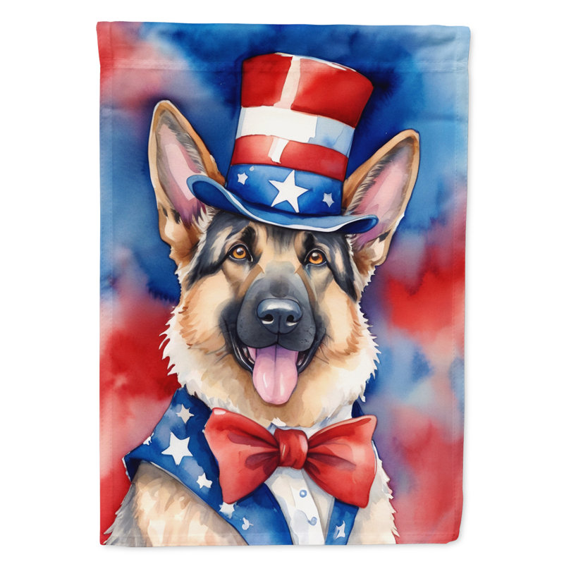 Drapeau patriotique du jardin américain, Brown German Shepherd