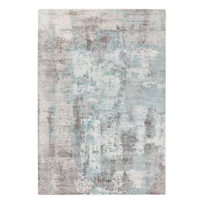 Midhurst Hand Woven Silky Blue/Grey Area Rug