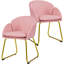 Flower Shape Tub Chair with Golden Metal Legs -1359078791