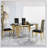 Glass Top Oval Dining Table With Gold Stainless Steel Base-162569513