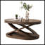 44 Inch Wood Oval Coffee Table With X-Shaped Base-1170674851