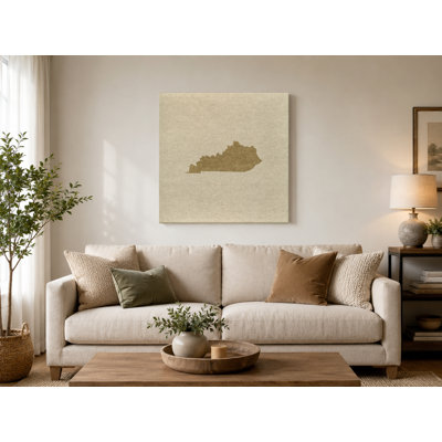 Kentucky State Silhouette — Square Canvas Wall Art