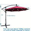 Parasol lumineux à énergie solaire pour patio extérieur - 10 pi, imperméable, 8 nervures, abri de jardin avec abat-jour de piscine pour terrasse-134454020