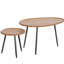 Stacking Nesting End Table Set, Wood Effect Tabletops with Metal Frame for Flexible Home Layout