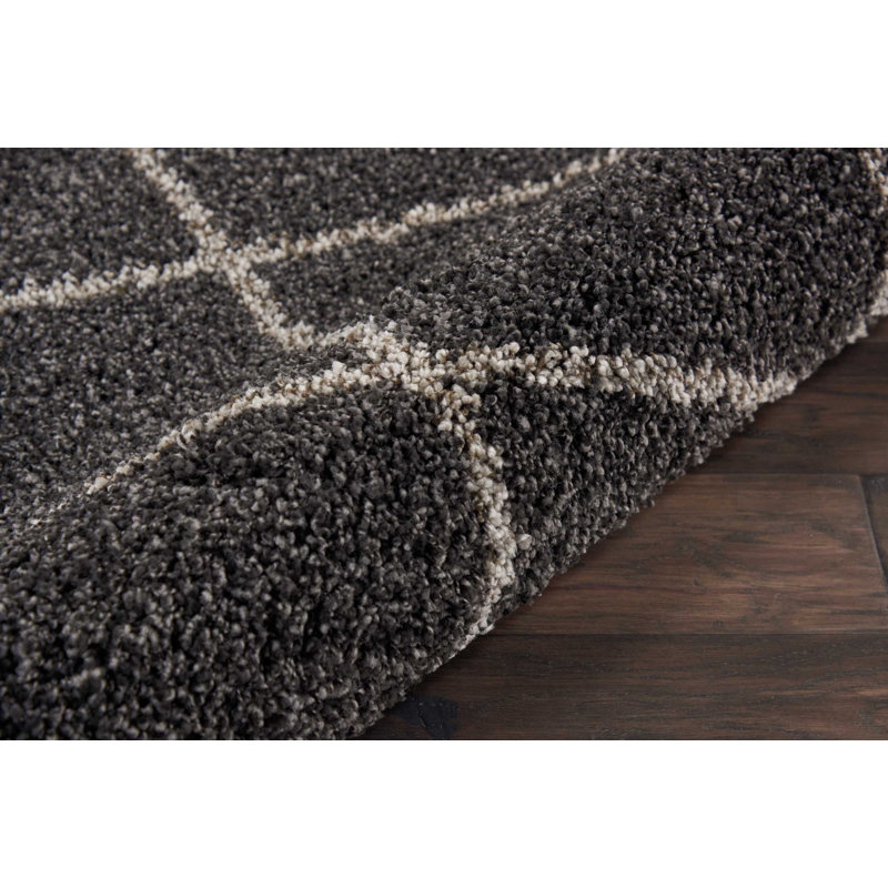 Tapis marocain à poils longs Rosetta, Rond 4 pi
