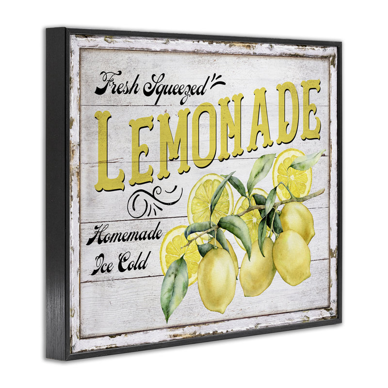  «Fresh Squeezed Lemonade», estampe numérique par Creatif Belle, H 11 po x l 14 po, Giclée encadrée noir minuit