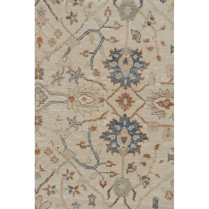 Oushak Hand Knotted Floral Area Rug, Rectangle 8' x 10'
