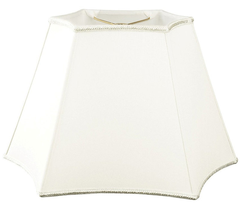 Abat-jour fantaisie en soie / shantung (araignée), Blanc, H 12 po x l 18 po x P 18 po