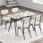 Marble-Look Rectangular Dining Table Set with 4 Boucle Upholstered Chairs – Kitchen & Small Space Dining Set for Apartments-965089488-965089517