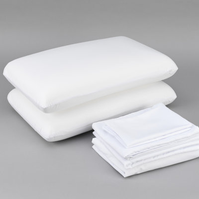 Cooling Twin Bedding With - Memory Foam Pillow, Sheet , Mattress Protector. Keeps You 5 Degrees Cooler At Nighttime. Comes Pillow Cases, Flat And Fitted Sheets. Zippered Cover For Simple Maintenance.