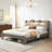 Platform Bed Frame with Storage Headboard-2131041669-2139011066