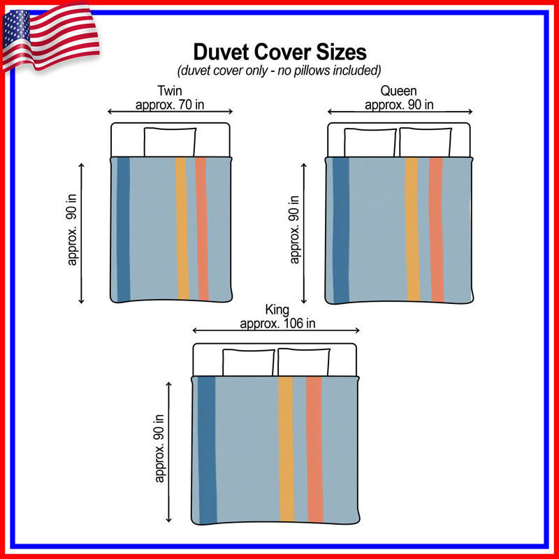 Vertical Stripes Pattern Duvet Covers, Queen