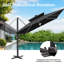 Parasol rectangulaire en porte-à-faux à DEL 128 pi-310336126