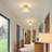 Modern Crystal Flush Mount Chandelier, Mini Ceiling Light Fixture With K9 Crystals, Entryway Lighting For Kitchen Hallway Laundry Room, 1-Light E26 Base-1135071022