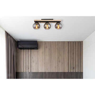 Hudock Glass Remote Ceiling Light