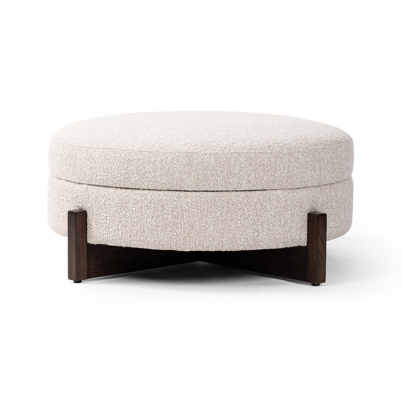 Esben Storage 39" Sattley Fog Ottoman, Dark Brown, Saddle Fog Boucle