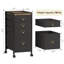 Classeur à 4 tiroirs à roulettes avec roulettes, armoire de rangement verticale en tissu MDF, organiseur mobile sous le bureau pour documents de format A4 et lettre pour le bureau à domicile, noir
