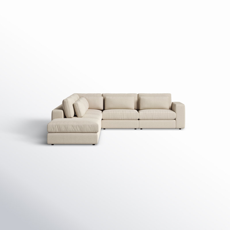 Palla Upholstered L-Shaped Sectional, Left Hand Facing, Clairmont Sand Polyester / Olefin