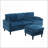 Sectional Sofas, 3-Seat Living Room Couch with Storage Ottoman, Chenille, Cup Holders | Teal | Chenille