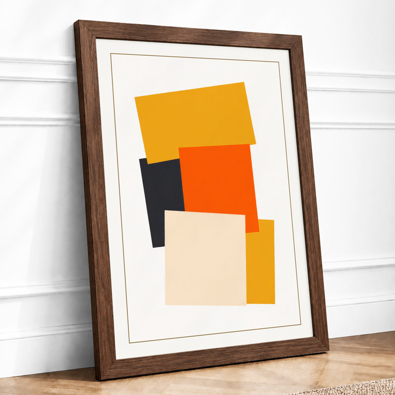 Tilted Geometry Geometric - Framed Print, A1 - 84.1 x 59.4 cm, Walnut