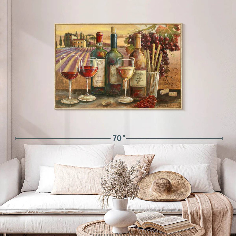 Vignes, Cadre flottant en bois naturel, 43 po x 29 po
