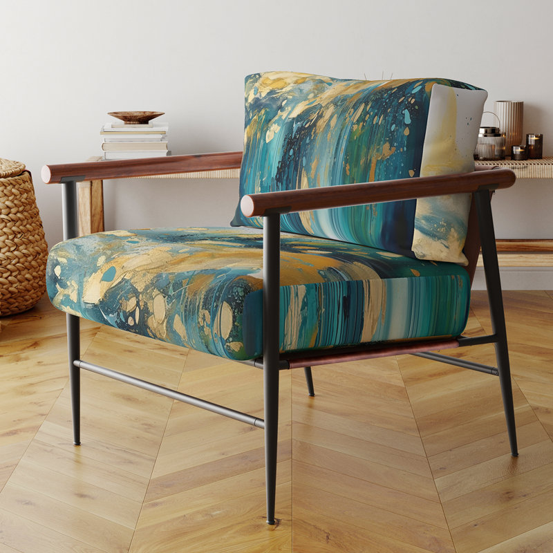 Fauteuil d'appoint rembourré Golden Explosion Triangles IV, Noir