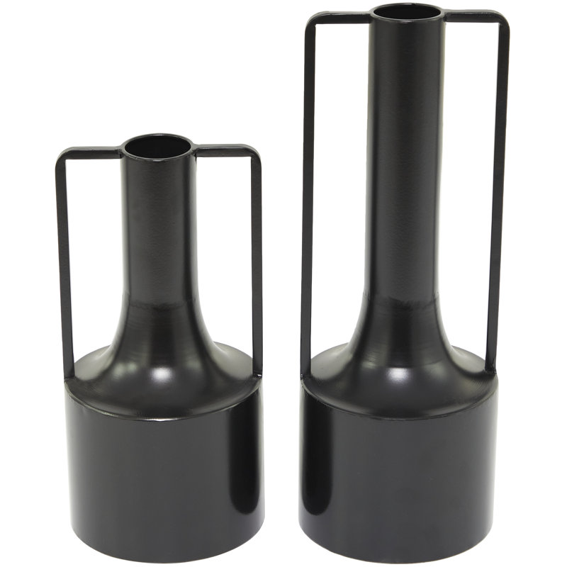 Vase Cole et gris en métal avec poignées Cole