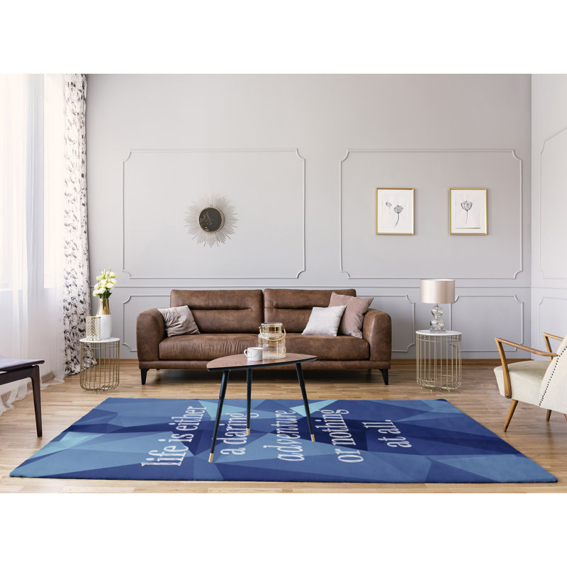Tapis en poly-chenille life quote, Rectangle 5 pi x 7 pi