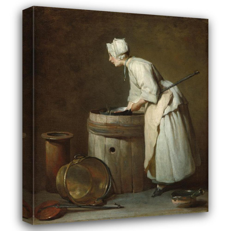 "The Scullery Maid" by  Jean Siméon Chardin - Gallery Wrap Canvas Wall Art, 40" H x 28" W
