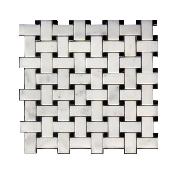 1" x 2" Natural Stone Basketweave Mosaic Tile