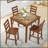 Retro-Style 5-Piece Dining Table And Bar Chair Set, Comfortable And Durable For Small Spaces And Easy Assembly