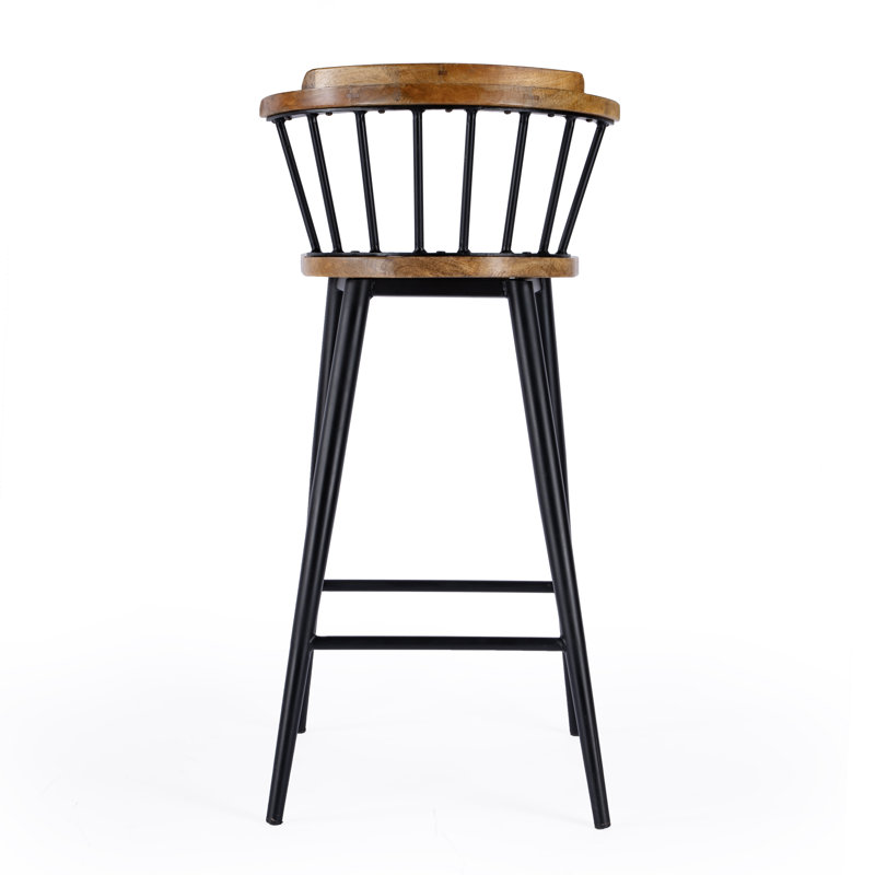 Tempe Wood and Iron  Spindle Bar Stool