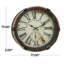 Horloge murale décorative en métal Ethoridge avec cadre en corde et cadran crème vieilli-734132784-703154845