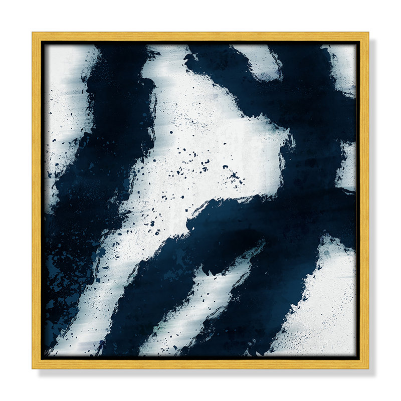 Striking Lines " Striking Lines " Painting Print, 13.5" H x 13.5" W x 2" D, Gold Framed Canvas