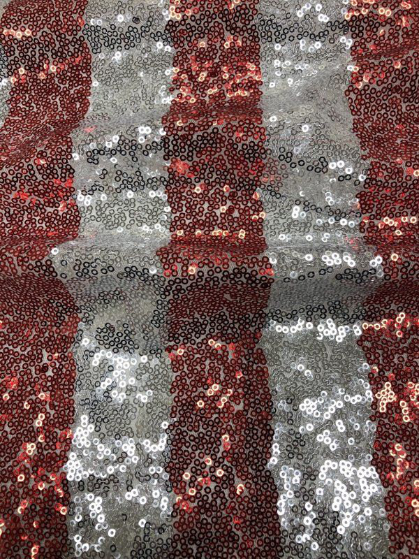 Tissu Fiesta, Rouge / argenté